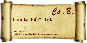 Cserta Bálint névjegykártya