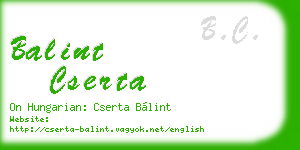 balint cserta business card